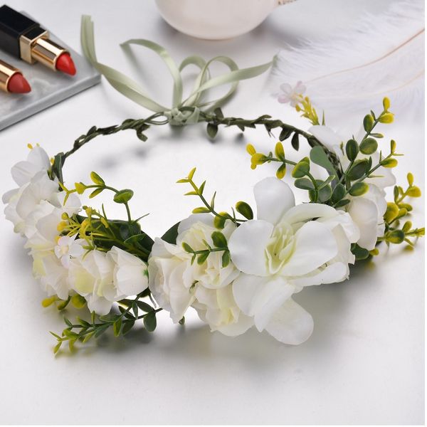 

new brides imitation rose handmade rattan wedding headband garland artificial headwear outdoor gift lightweight hair accessories other festi