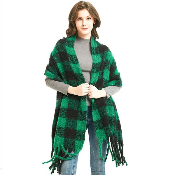 

2019 Circle Coarse Yarn Tassels Small Lattice Scarf Ma'am Thickening Coarse Braid Scarf Shawl