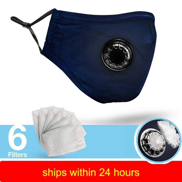 

mascherine reuseable anti dust cycling anti-fog with 6 pcs filter ergonomic design travel mouth mask