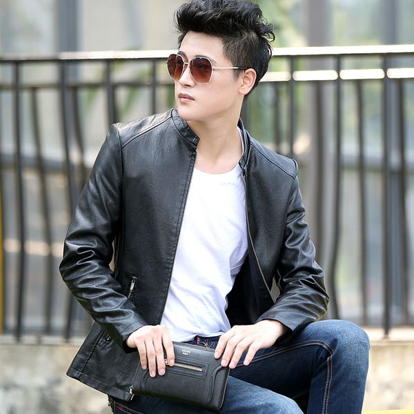 

zogaa 2019 new brand motorcycle pu leather jackets men autumn winter leather clothing men jackets male casual coats, Black