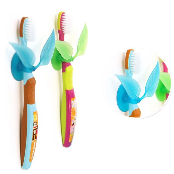 

multifunctional toothbrush holder suction cup leaves styling creative and practical compact rack razor holder bathroom supplies