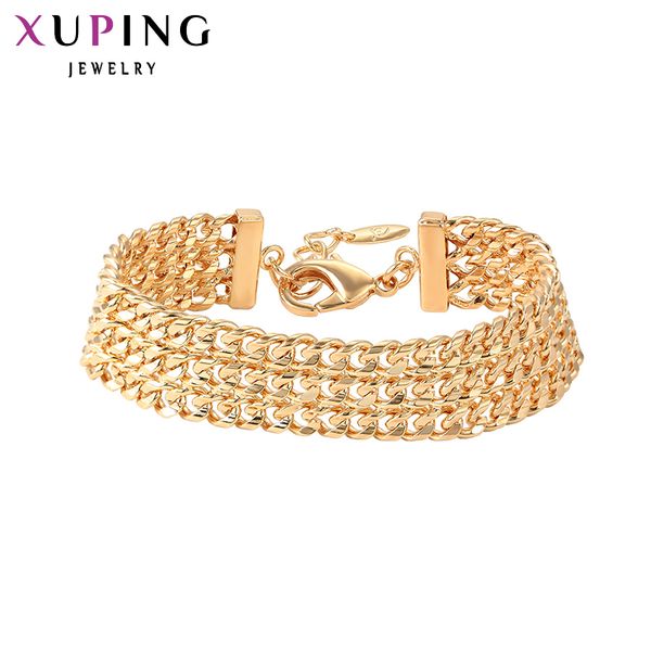 

xuping vintage fashion bracelets gold color plated wild style for women man black friday gift s104-75796, Golden;silver