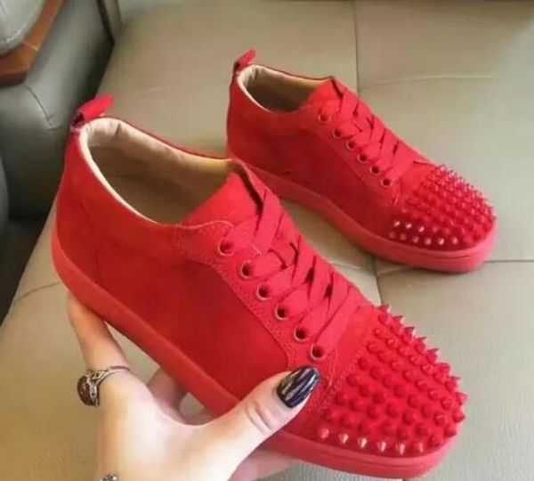 

shoe new luxury black gold glitter sequins red bottom shoes designer high spikes toe genuine leather flats party wedding sneakers t05