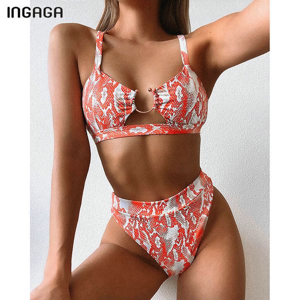

ingaga high waist bikini set 2020 push up biquini leopard swimsuits high leg swimwear women brazilian bikinis bathing suit women, White;black