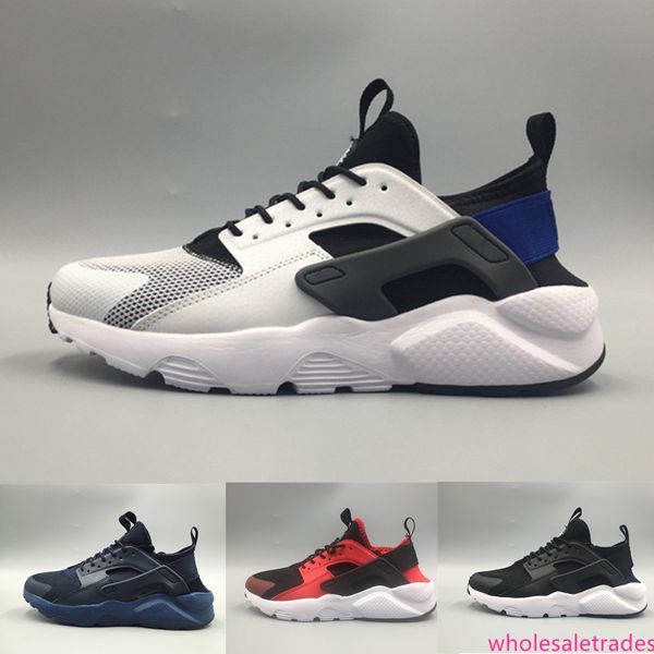 

2019 huarache 4 iv running shoes for mens women black white grey designer sneakers triple huaraches jogging sports shoes eur36-45