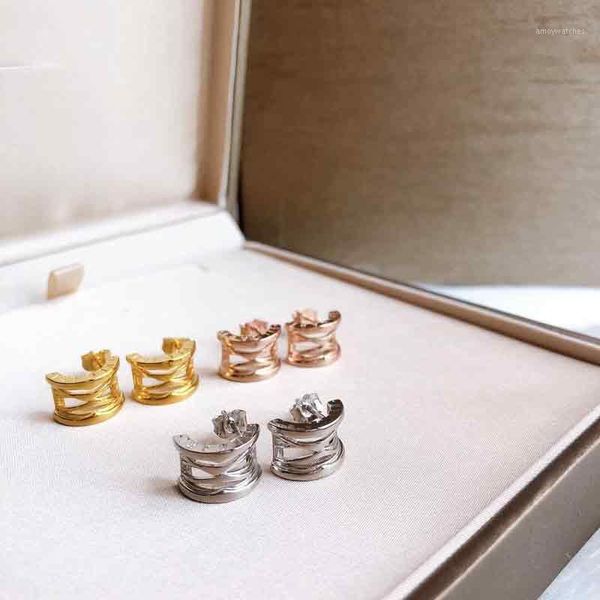 

earrings half-round wave cutout stud earrings jewelry 925 sterling silver for women high jewelry christmas party gift1