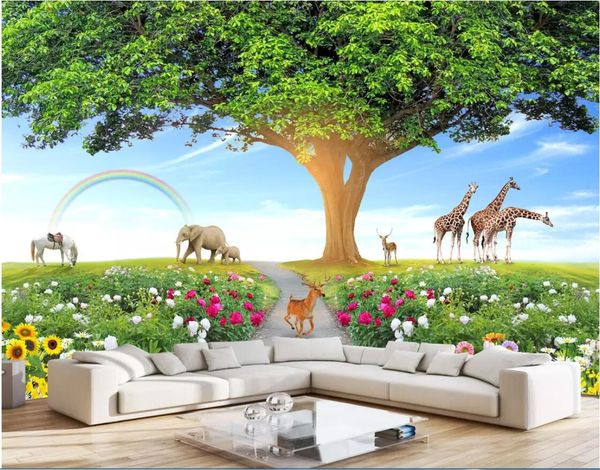

3d wallpaper custom p mural life tree care environment animal world children's room garden wall flowers home decor wall art pictures