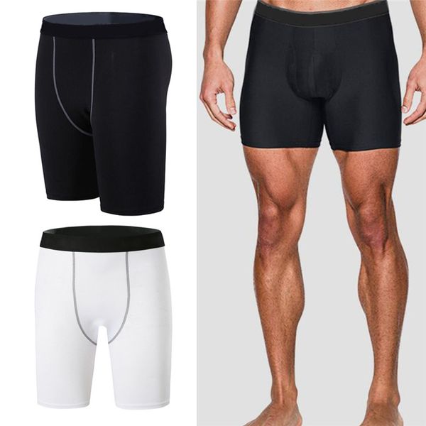 

men's sports skinny leggings compression running pants quick-drying fitness shorts 2020, Black;blue