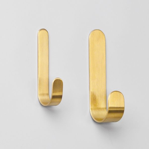 

nordic style l-shape heavy duty brass hooks decorative metal hooks wall mounted clothes towel hat hangers