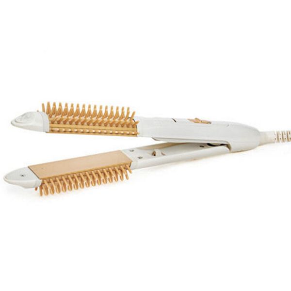 

prevent type ceramic electric hair comb big hair curler curling iron roll of dual-use splint straight straightening, Black
