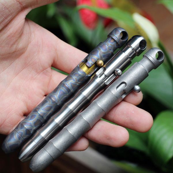 

edc outdoor titanium tc4 krait self defense tactical pen actions bolt type bamboo signature penbroken widows tool