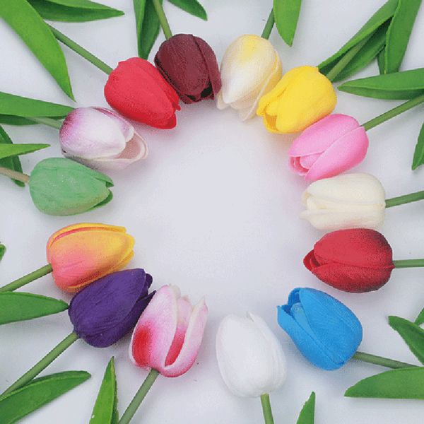 

10pcs/lot plastic dried artificial fake flowers bouquet beauty tulip flowers wedding party luxury home decor love gift plants