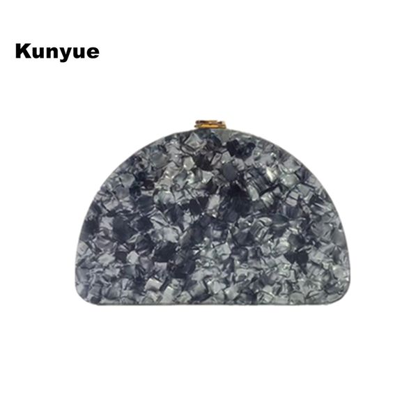 

19new wallet fashion messenger bag cute shell semicircle acrylic evening bag vintage party prom handbag stylish clutch purse box