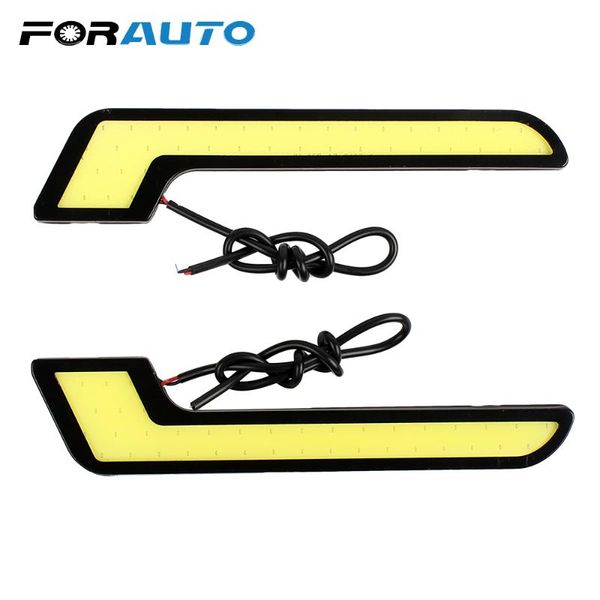 

forauto 2pcs / set cob dc 12v автоаксессуары универсальный внешний фары автомобиля противотуманные фары время running автосвет-стиль