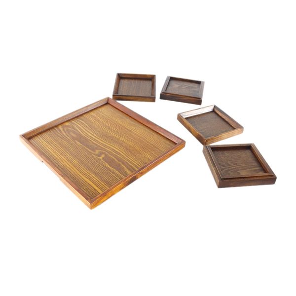 

solid wood plate fruit dishes saucer tea tray dessert dinner plate tableware set