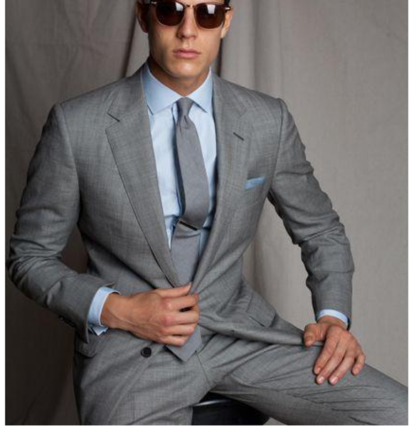 

new two pieces two buttons gray men's wedding suits shawl lapel wedding suits for men groom suits( jacket+pants+tie, White;black