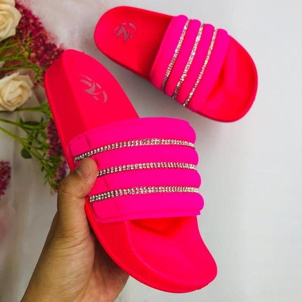 

teenagner kids bling diamond toddler slippers boys girls summer sandal house flip flops children bedroom shoes beach slipper, Black;red