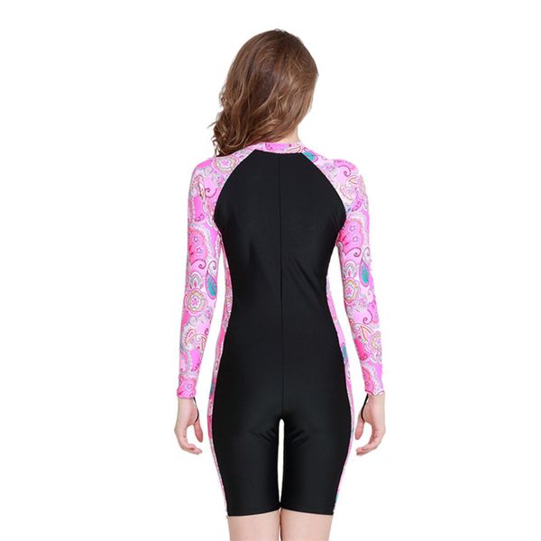 

women one piece swimwear dive skin surf swimsuit lycra long sleeve bathing suit 23