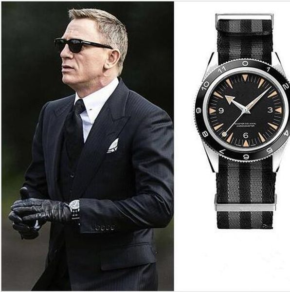 

luxury mechanical men 300 master co-axial 41mm automatic gents watches james bond 007 spectre mens sports chronometer watch wristwatch, Slivery;brown