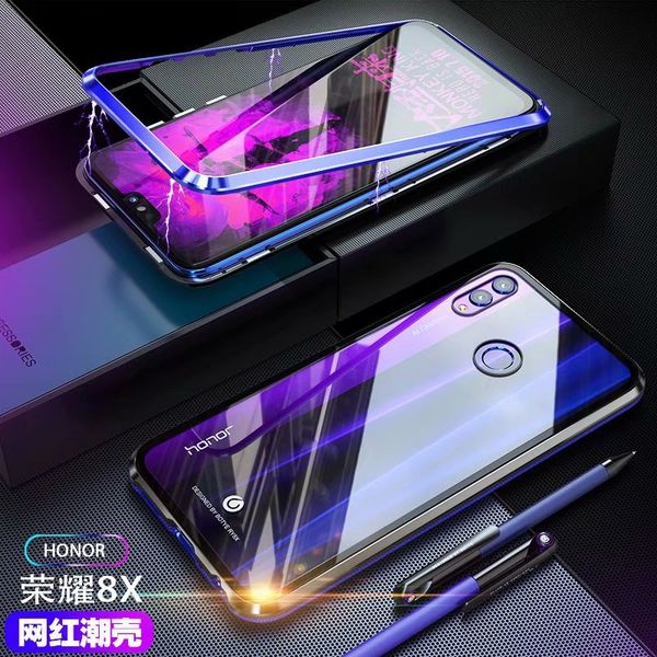 

Магнитный адсорбционный роскошный флип-чехол для телефона Huawei 8X Магнит с металли