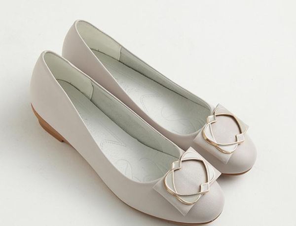 

women's shoes in spring and autumn slope heel round head @11, Black