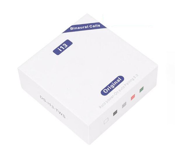

i13 TWS Беспроводная связь Bluetooth V5.0 + EDR Наушники для наушников Поддержка сенсорного управления Siri для iPhone Samsung Android Наушники-вкладыши Headseti bo touc