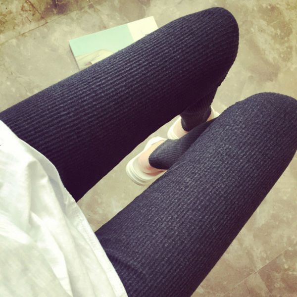 

women leggings winter autumn leggings women high waist fitness leggings slim ninth pants thin good quality drop shipping, Black