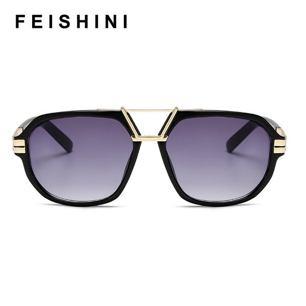 

feishini celebrity sunglasses men brand design retro glasses plastic frame gradient fashion cool male sun glasses ladies shield, White;black
