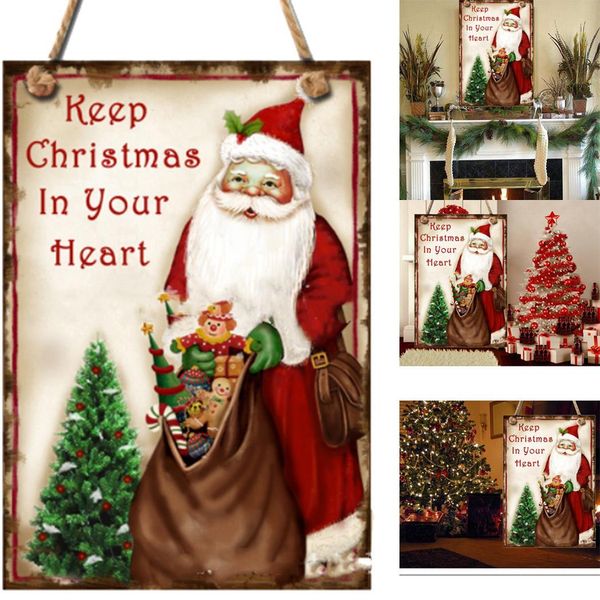 

hanging wooden tagging santa claus pattern christmas as picture tree decorations