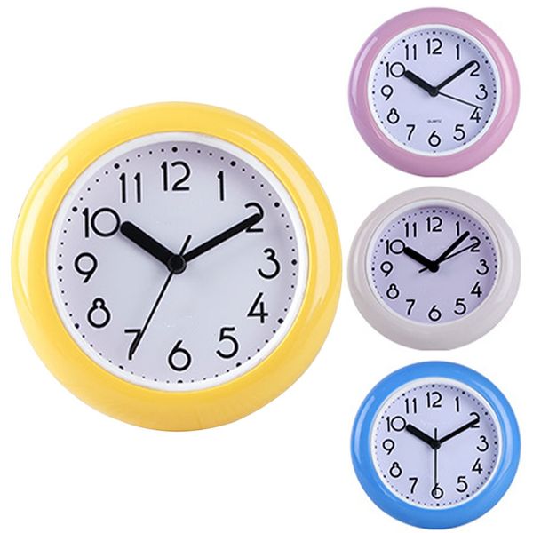 

table clock waterproof bedroom quartz practical deskdecor battery operated home durable round compact pvc kitchen bathroom desk table