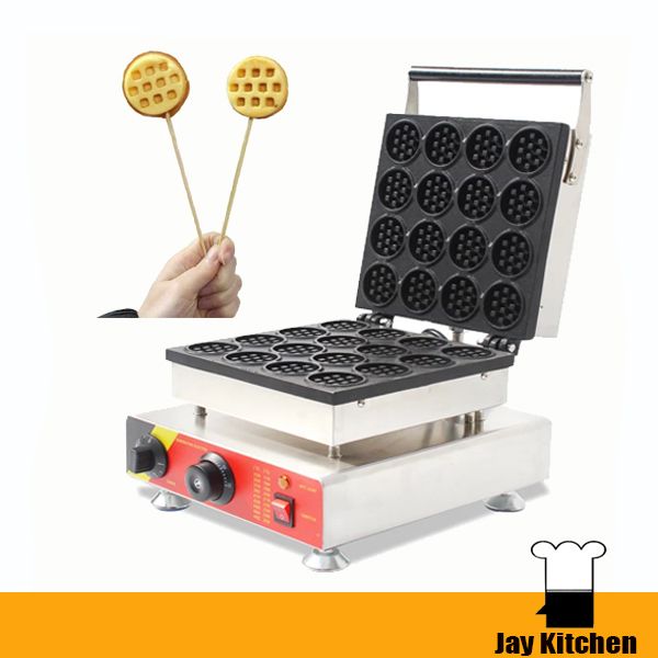 

16pcs круглый лолли вафли делая машину коммерческих снэк оборудование электрический вафельница популярные закуски оборудование хлеб дом