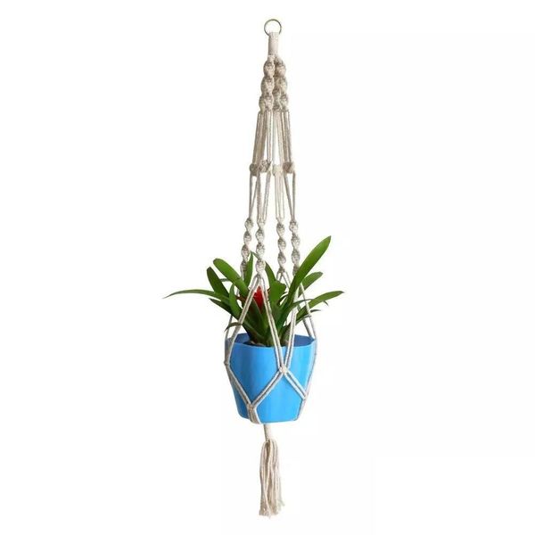 

Plant hanger hook flower pot handmade knitting natural fine cordage planter holder ba ket home garden balcony decoration