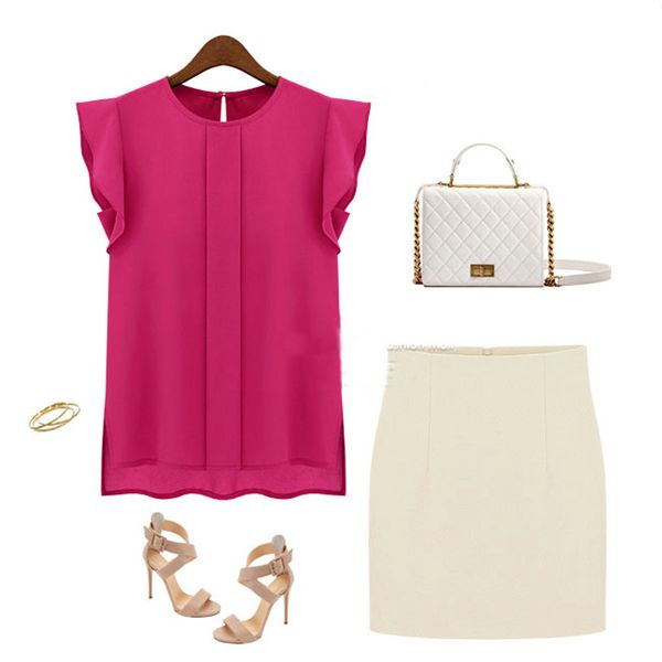 

2019 chiffon women lady blouse lady sleeveless sleeveless fashion shirt women blouses summer blouse efinny 3 colors qdnxr, Black