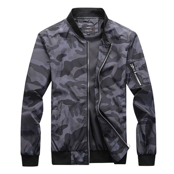

autumn men's camouflage jackets male coats camo bomber jacket mens brand clothing outwear plus size 7xl oversize baseball jacket, Black;brown