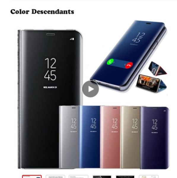 

mirror flip case for huawei p8 p9 lite 2017 p10 p20 p30 pro mate 10 20 p smart 2019 y5 y7 y9 2018 honor 7c 8x luxury phone cover