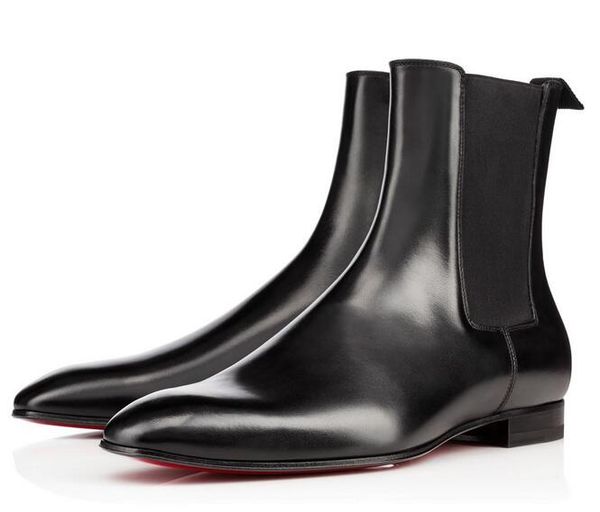 

красное дно roadie плоский для мужчин ботильоны дизайн удобная кожа идеальный вечернее платье свадебная мода повседневная ходьба зима eu36-4, Black