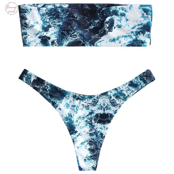 

абстрактный бандо бикини set женщин сексуальный проложенный купальник пляж купальники бразильская купальники biquinis майо de bain, White;black