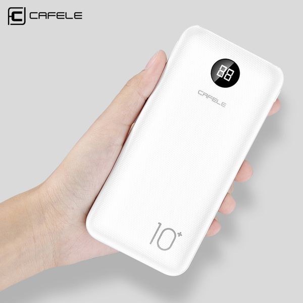 

cafele led portable charger for iphone samsung xiaomi huawei universal power bank dual usb type c triple output ultra thin