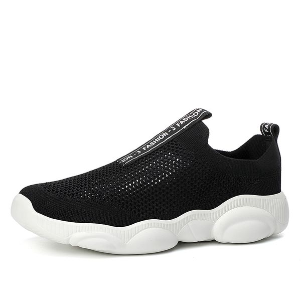 

women shoes knitting sock sneakers women summer mesh slip on flat shoes plus size flats footwear walking chaussures femme, Black