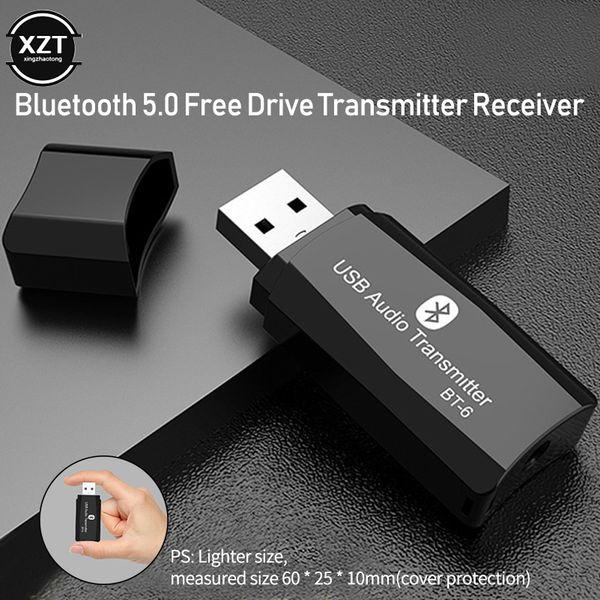 

5.0 bluetooth usb audio transmitter receiver bt-6 tv 2 in 1 3.5mm aux hifi stereo audio usb mini wireless adapter for car