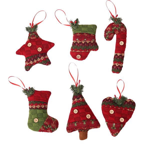 

6pcs christmas stockings crutch gloves decorative hanging pendants