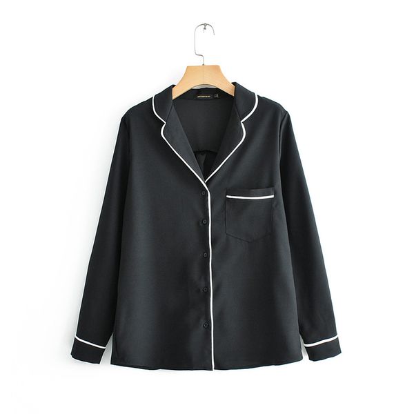 

fashion women jfn42-1448 european and american fashionable white trimmed shirt