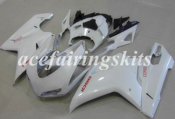 

4gifts new abs full fairings set fit for ducati 848 1098 1198 1098s 1098r evo 2007 2008 2009 2010 2011 2012 white gloss