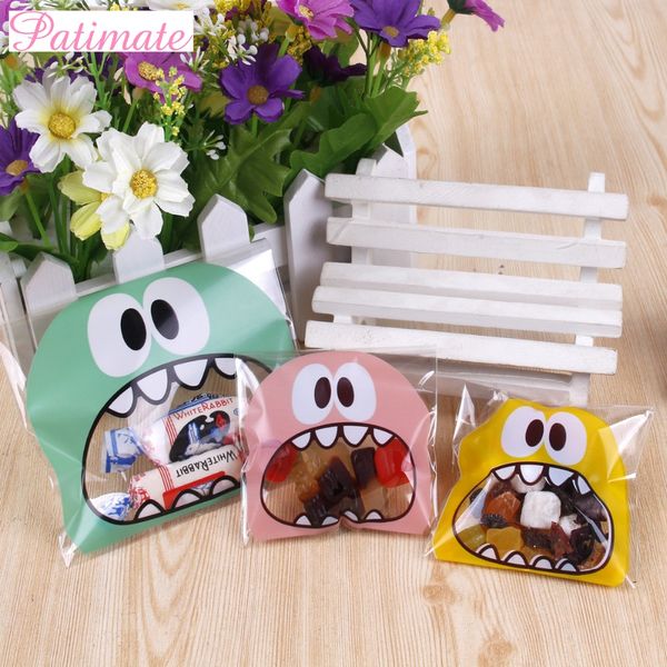 

patimate 100pcs/set wedding gift box transparent cellophane candy cookie gift bag opp birthday party candy packaging bag box