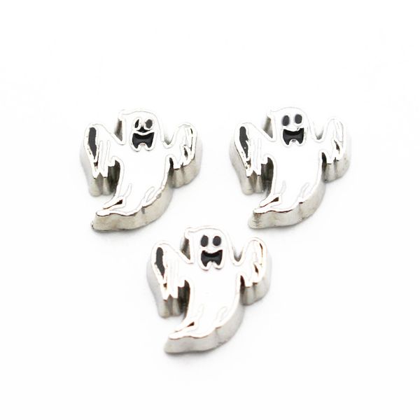 

new novelty 20pcs/lot silver halloween ghost alloy floating charms living memory floating lockets charms for diy accessory, Bronze;silver