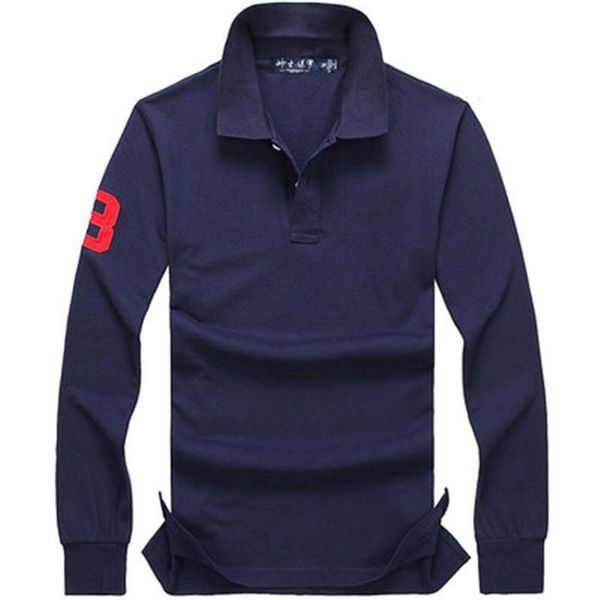 

оптовая 2018 осень и зима новый высококачественный 100% хлопок мужской моды с длинными рукавами рубашки поло случайные мужской длинный рукав, White;black