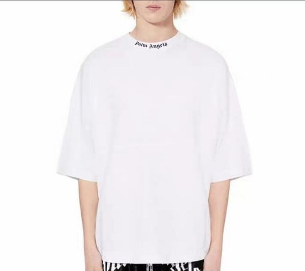 

2019 new men's designer t-shirt palm angel tee bat sleeve men and women oversized loose round neck elbow sleeve t-shirt, White;black