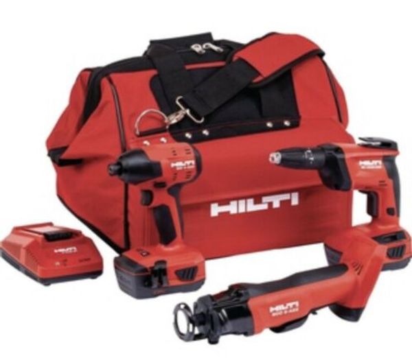 

Hilti 7pc 22v combo id 4 22 co 6 22 d4500 22 2x 22v batterie charger bag