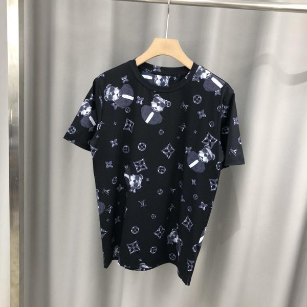 

2020 французская весна и лето последние письма полный печатный высокое качество футболки мужская дизайнерская мода мужчины и женщины черный, White;black