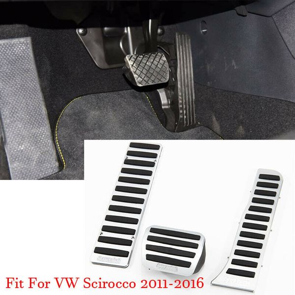 

car alloy accelerator gas brake footrest pedal plate pad cover fit for vw scirocco 2011-2016